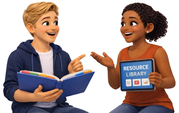 Pixar-style 3D illustration of employers reviewing staffing and hiring resources