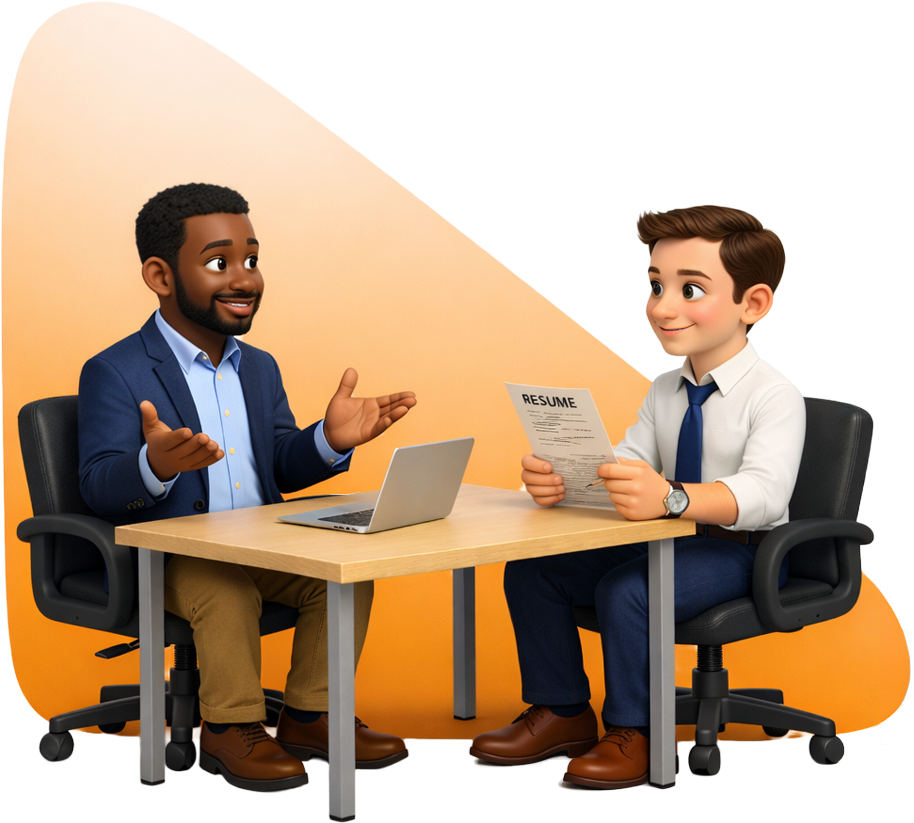 Recruiter helping candidate apply for job