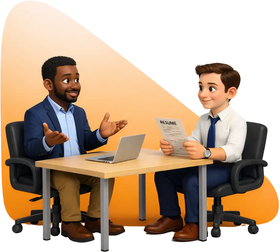 Recruiter helping candidate apply for job